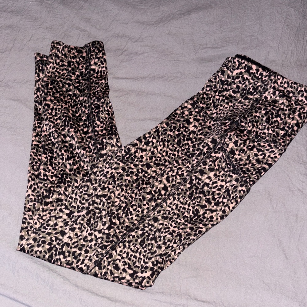 Leopard Print Activewear Leggings - Pink & Black
